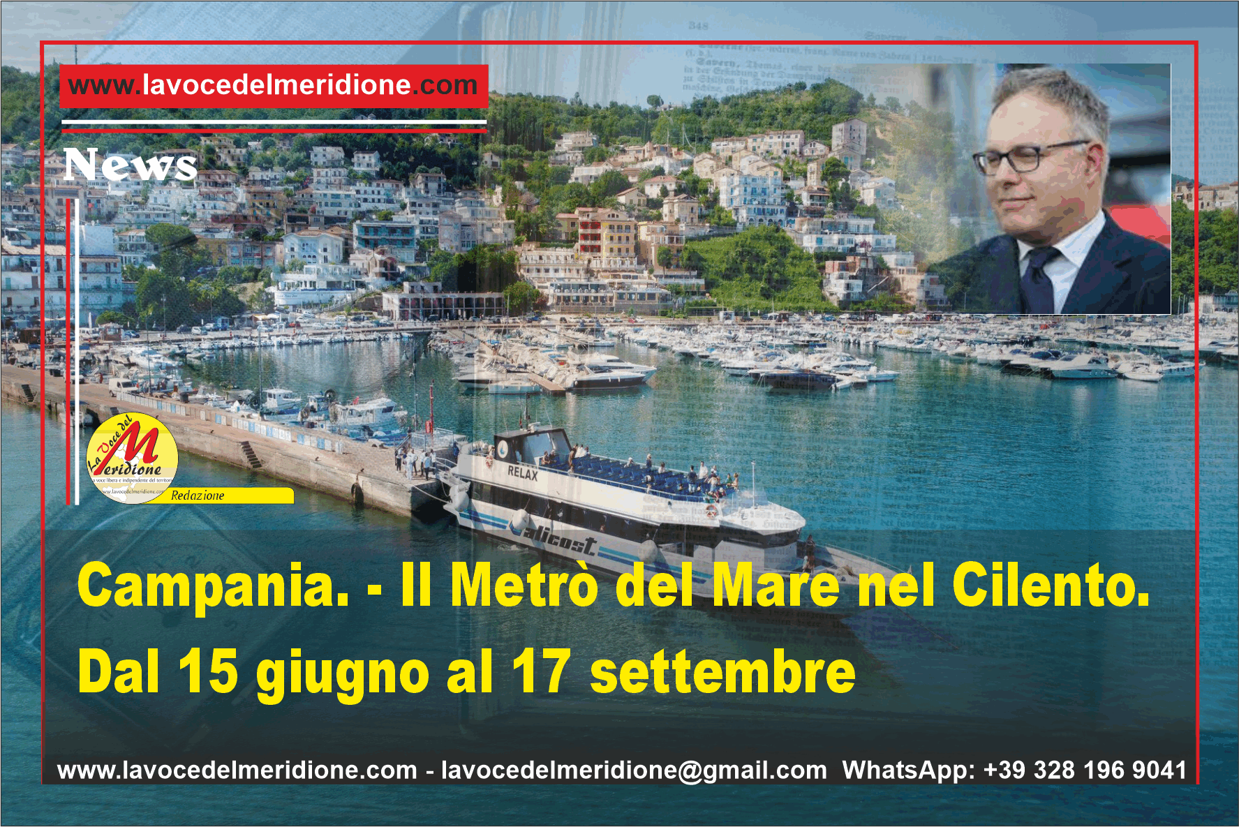 Campania. Il Metrò del Mare nel Cilento. Dal 15 giugno al 17 settembre