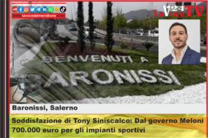 Baronissi - Soddisfazione di Tony Siniscalco Dal governo Meloni 700.000 euro per gli impianti sportivi