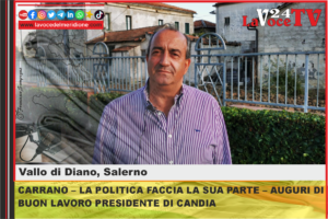 CARRANO – LA POLITICA FACCIA LA SUA PARTE – AUGURI DI BUON LAVORO PRESIDENTE DI CANDIA