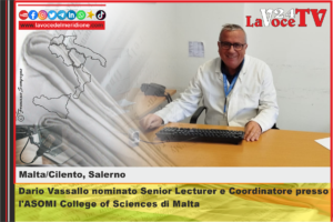 Dario Vassallo nominato Senior Lecturer e Coordinatore presso l'ASOMI College of Sciences di Malta