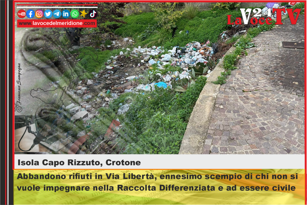 Abbandono rifiuti in Via Libertà, ennesimo scempio di chi non si vuole impegnare nella Raccolta Differenziata e ad essere civile