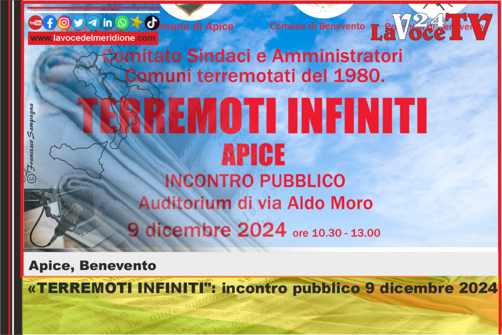 Apice (BN) - TERREMOTI INFINITI incontro pubblico 9 dicembre 2024