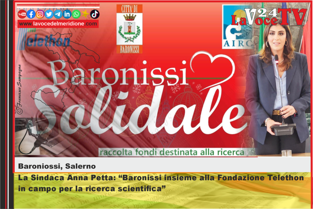 Comune di Baronissi, la Sindaca Anna Petta Baronissi insieme alla Fondazione Telethon in campo per la ricerca scientifica