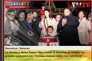 Comune di Baronissi, la Sindaca Anna Petta Baronissi si illumina di magia, un grande successo per l’inaugurazione delle luci natalizie