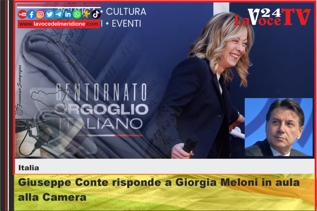 Giuseppe Conte risponde a Giorgia Meloni in aula alla Camera