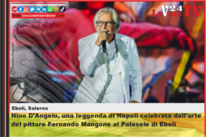 Nino D’Angelo, una leggenda di Napoli celebrata dall’arte del pittore Fernando Mangone al Palasele di Eboli