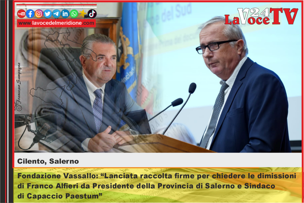 Fondazione Vassallo Lanciata raccolta firme per chiedere le dimissioni di Franco Alfieri da Presidente della Provincia di Salerno e Sindaco di Capaccio Paestum