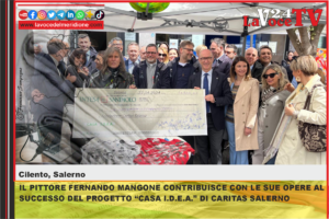 IL PITTORE FERNANDO MANGONE CONTRIBUISCE CON LE SUE OPERE AL SUCCESSO DEL PROGETTO CASA I.D.E.A. DI CARITAS SALERNO