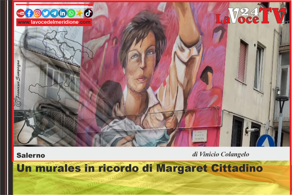 Salerno un murales in ricordo di Magaret Cittadino di vinicio colangelo