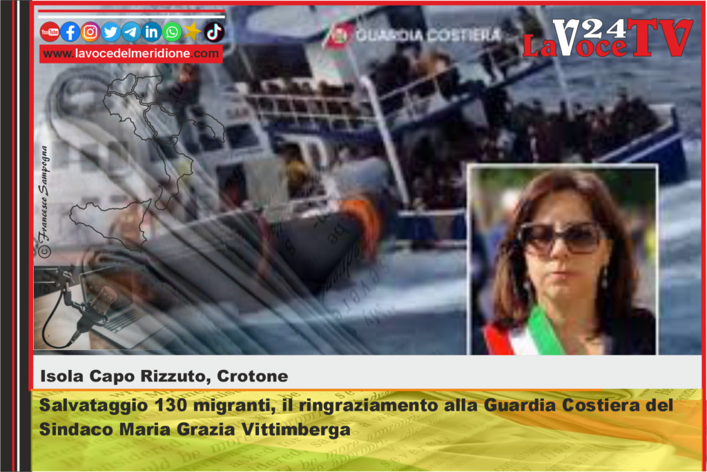 Isola Capo Rizzuto (Kr) - Salvataggio 130 migranti, il ringraziamento alla Guardia Costiera del Sindaco Maria Grazia Vittimberga